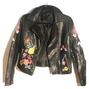 Embroidered Leather Jacket